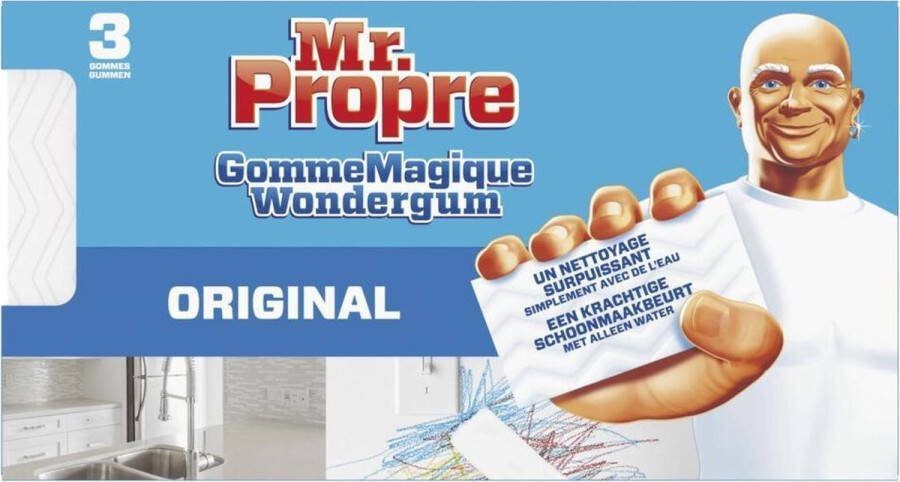 Mr Propre 18x Mr. Propre Schoonmaakmiddel Wondergum Original 3 Stuks