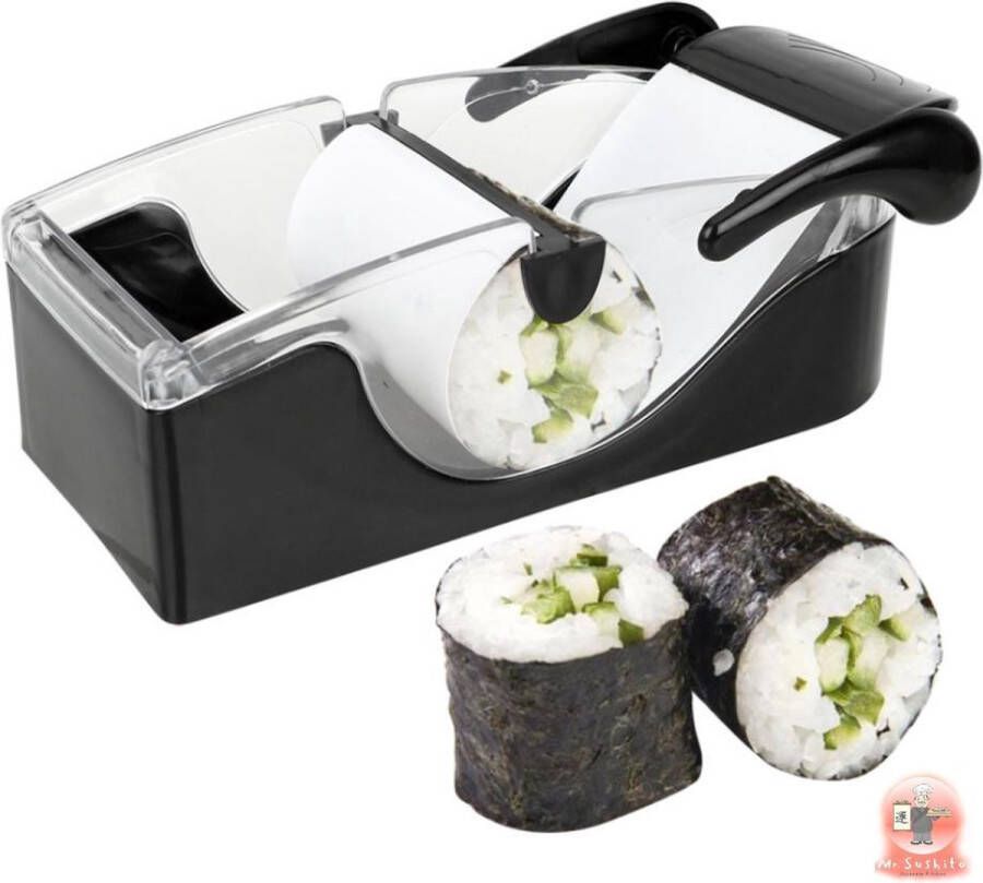 Mr. Sushito – Sushi Roll Maker – Sushi maker – Sushi Kit – Sushi Roller – Sushi machine – Sushi Bazooka Black Sushi Go