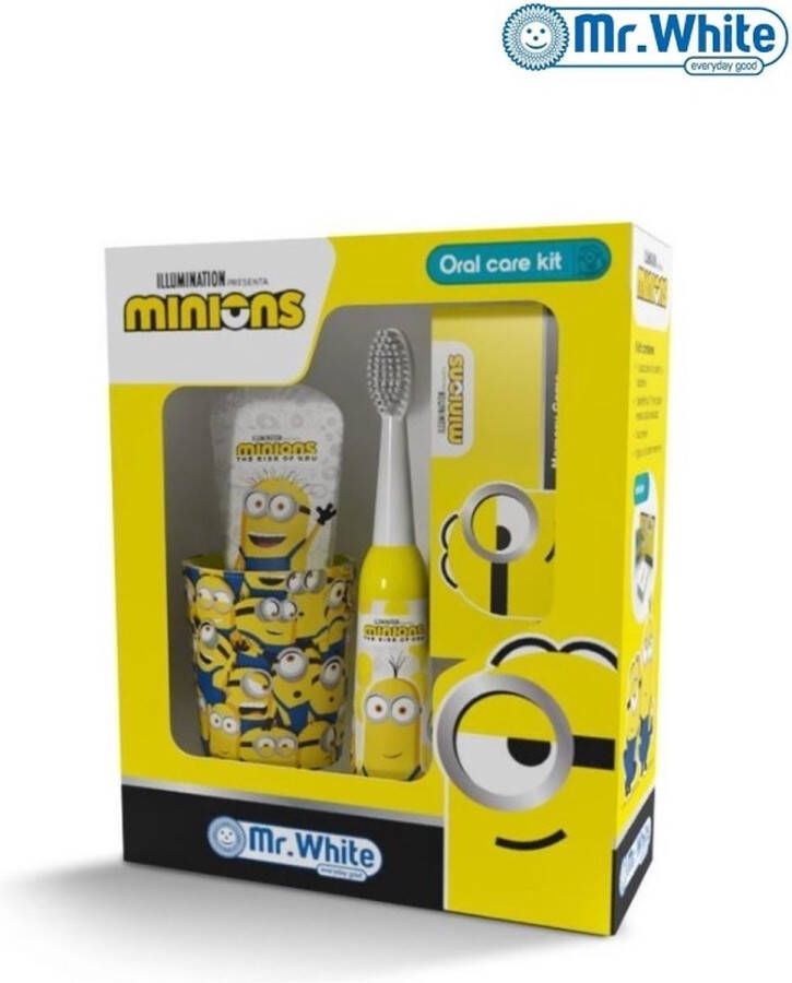 Mr. White Minions Elektrische tandenborstel Tandenbostel Beker Tandpasta Met memory spel