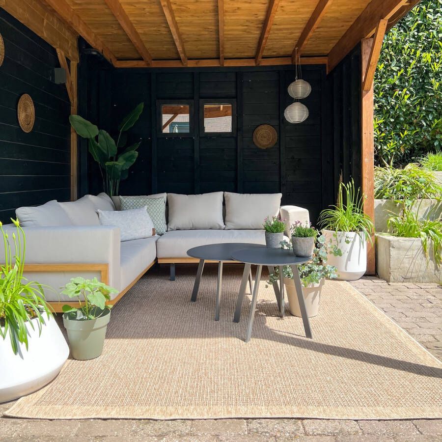 MrCarpet Jute Buitenkleed Tuintapijt Outdoor Groot buitenkleed Beige naturel 200x290cm