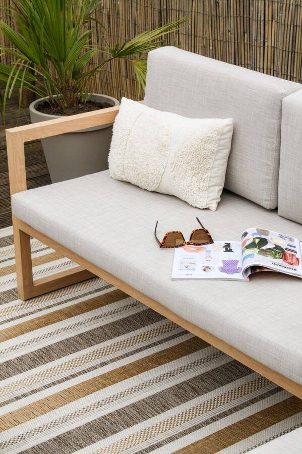 MrCarpet Superdeal Buitenkleed Tuintapijt Buiten vloerkleed Treviso Bruin Geel 160 x 230cm