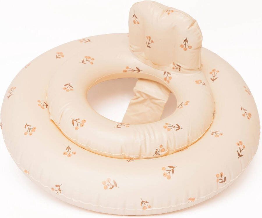 Mrs Ertha Baby float Baby seat Baby zwemband beige Flower Buds 7-18kg