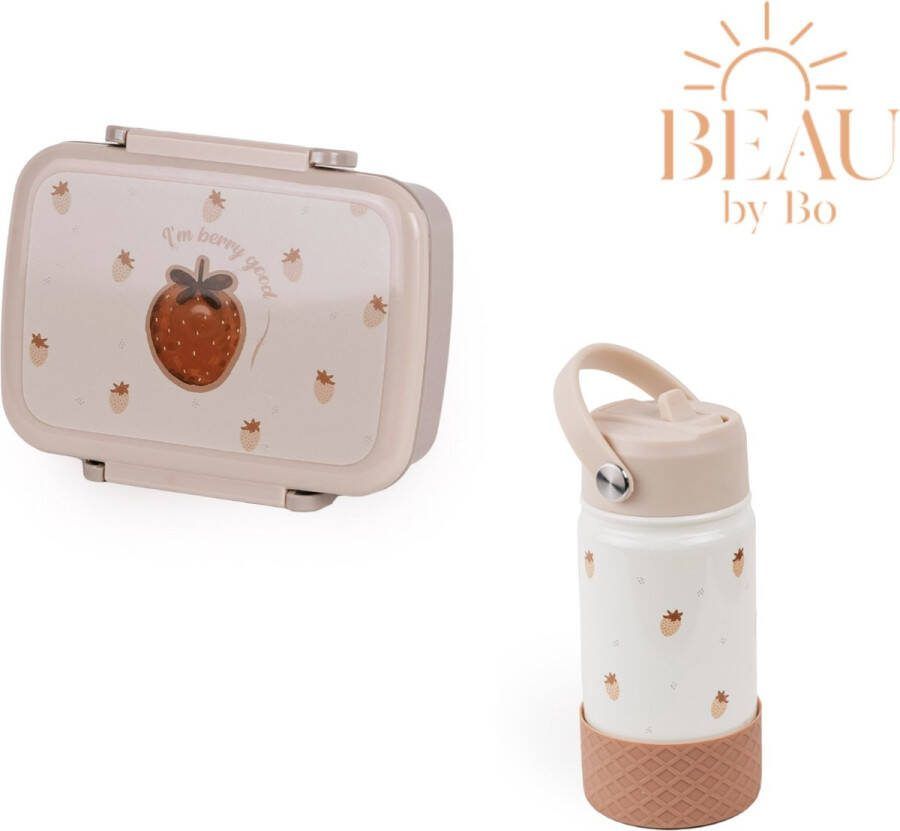 Mrs Ertha BEAU by Bo Bentobox + Drinkfles Strawberries
