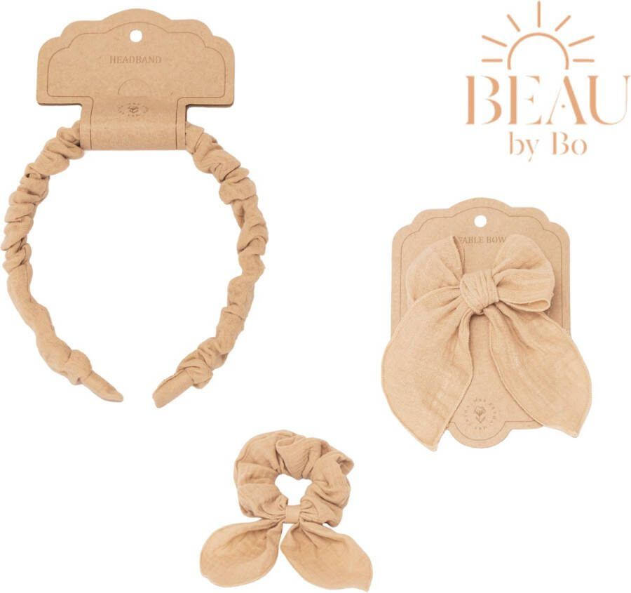 Mrs Ertha BEAU by Bo Haaraccessoires Haarband + Scrunchie + Clip met strik Sunshine
