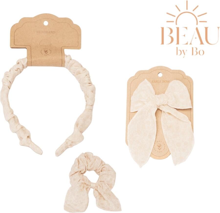 Mrs Ertha BEAU by Bo Haaraccessoires Haarband + Scrunchie + Clip met strik Bouquet Silhouette