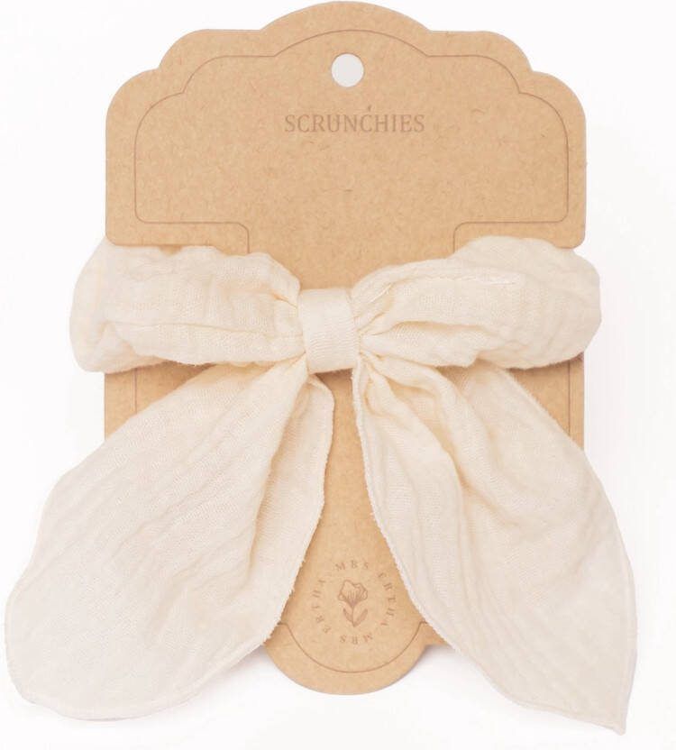 Mrs Ertha Scrunchies met strik Vanilla