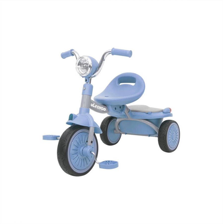 MS Babyfiets Opvouwbare driewieler Blauw Schokabsorberende wielen Fiets Baby Peuter 1 tot 5 jaar Met trappers Voor binnen en buiten