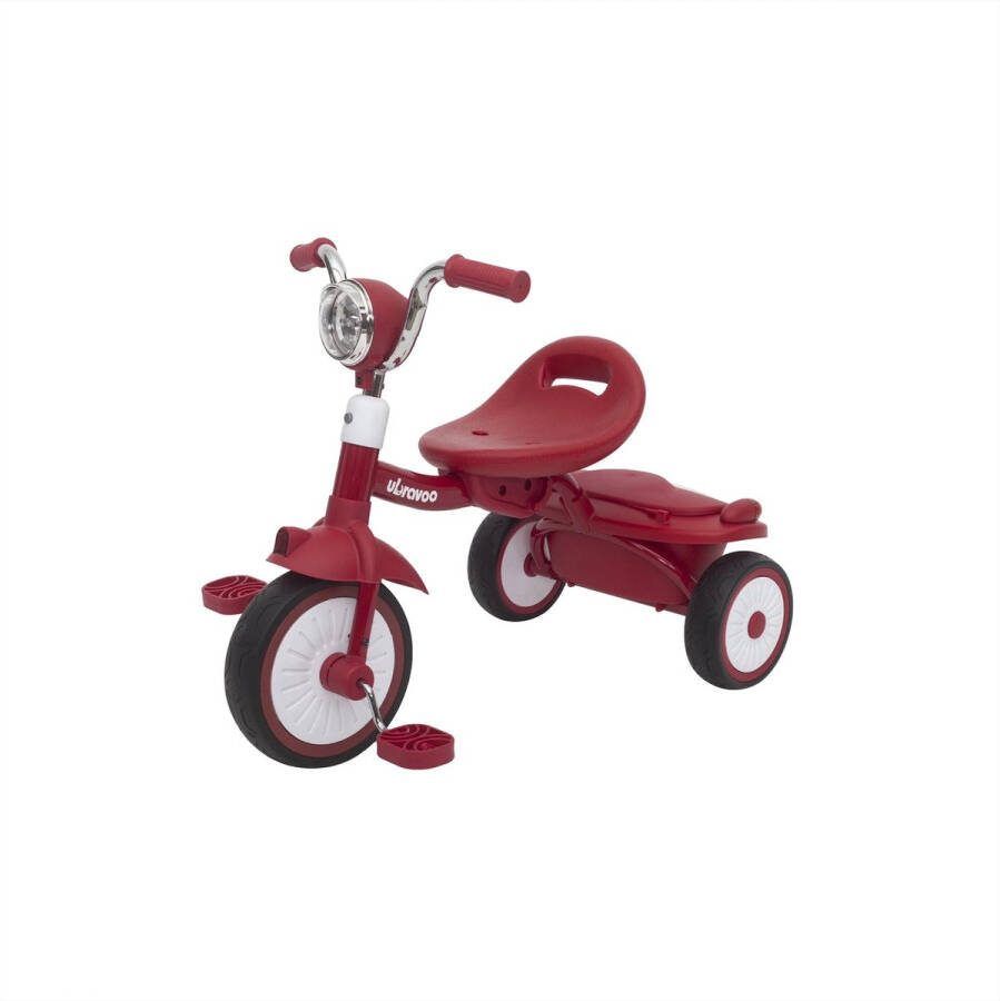 MS Babyfiets Opvouwbare driewieler Rood Schokabsorberende wielen Fiets Baby Peuter 1 tot 5 jaar Met trappers Voor binnen en buiten