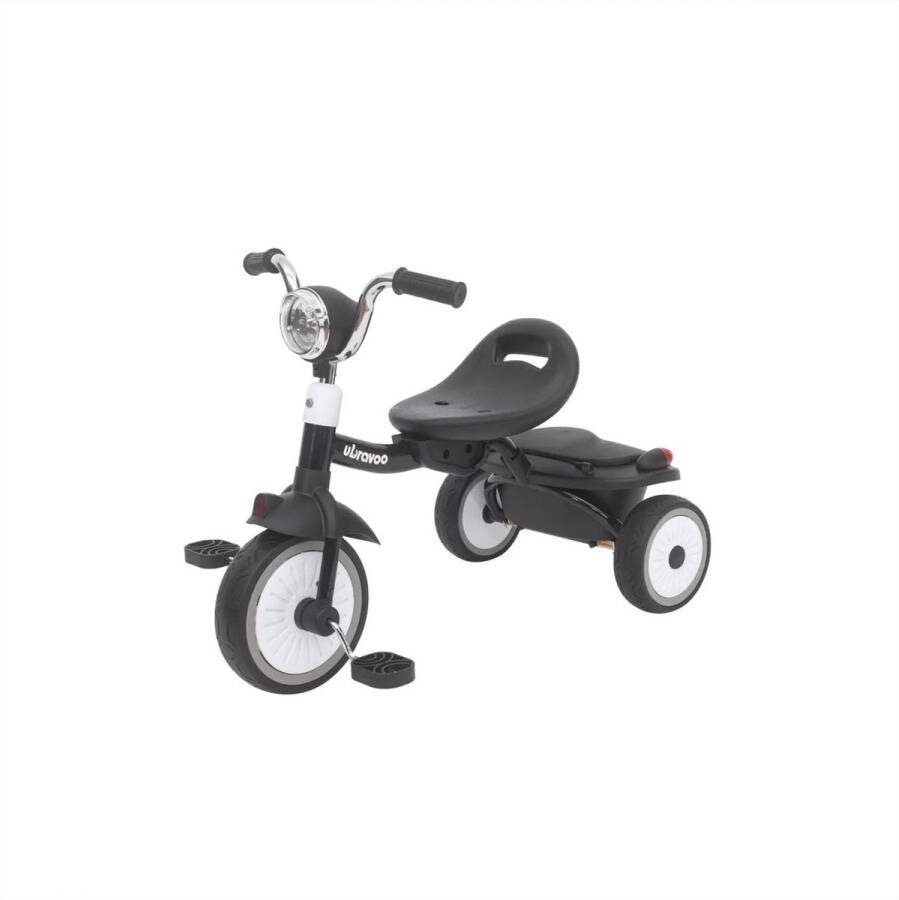 MS Babyfiets Opvouwbare driewieler Zwart Schokabsorberende wielen Fiets Baby Peuter 1 tot 5 jaar Met trappers Voor binnen en buiten