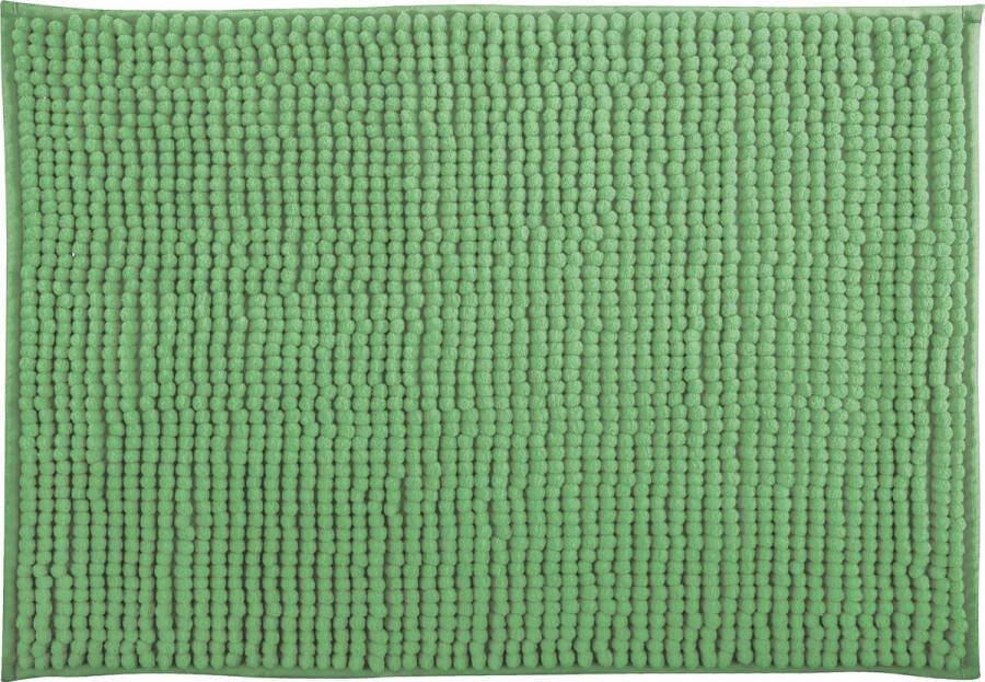 MSV Badkamerkleed badmat kleedje voor op de vloer groen 60 x 90 cm Microvezel anti-slip