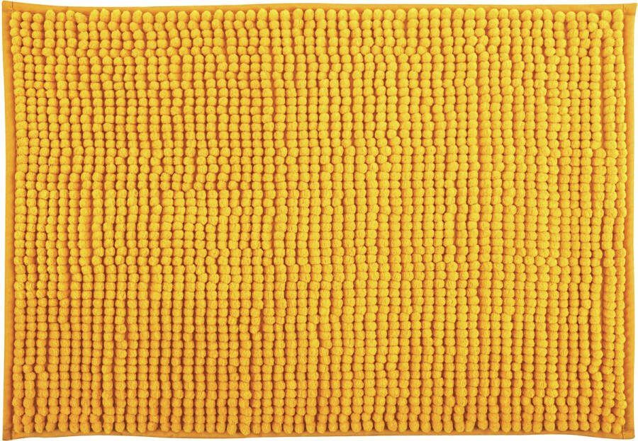 MSV Badkamerkleed badmat kleedje voor op de vloer saffraan geel 60 x 90 cm Microvezel anti-slip