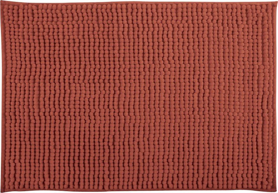 MSV Badkamerkleed badmat kleedje voor op de vloer terracotta 60 x 90 cm Microvezel anti-slip