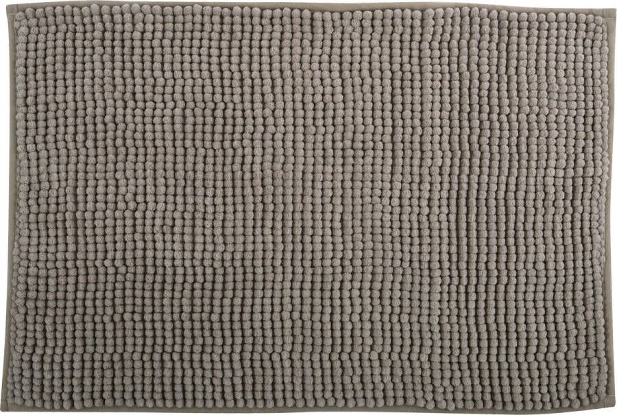 MSV Badkamerkleed badmat tapijtje voor op de vloer beige 50 x 80 cm Microvezel anti slip