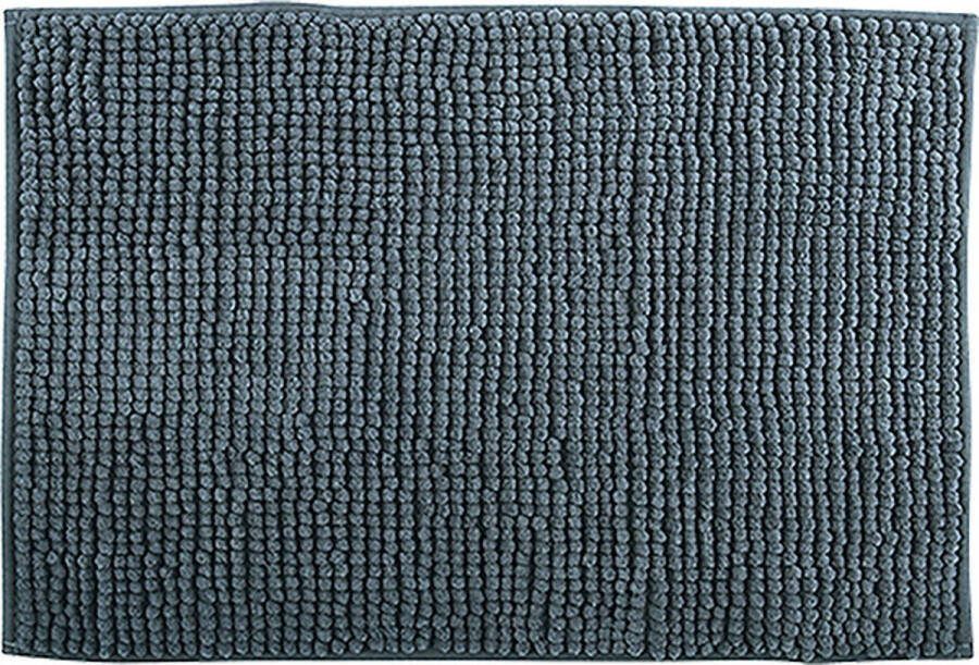MSV Badkamerkleed badmat tapijtje voor op de vloer donkergrijs 50 x 80 cm Microvezel anti slip