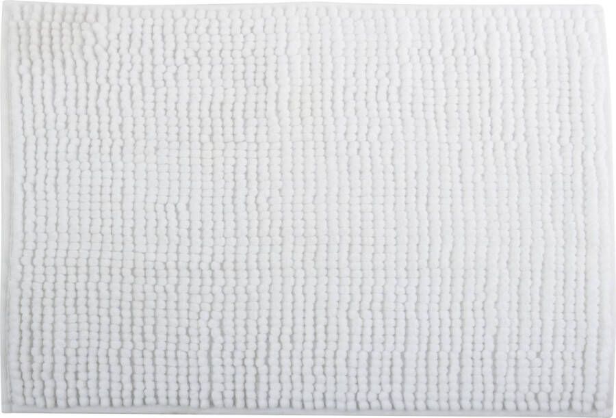 MSV Badkamerkleed badmat tapijtje voor op de vloer ivoor wit 50 x 80 cm Microvezel anti slip