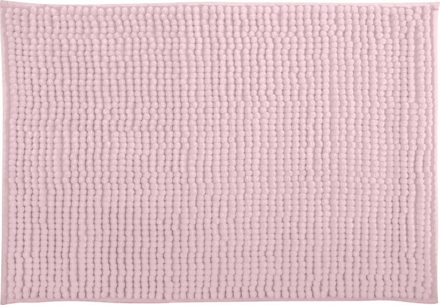 MSV Badkamerkleed badmat tapijtje voor op de vloer lichtroze 40 x 60 cm Microvezel anti slip