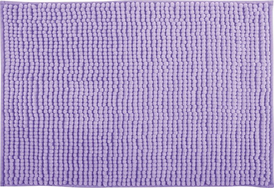 MSV Badkamerkleed badmat tapijtje voor op de vloer lila paars 50 x 80 cm Microvezel anti slip