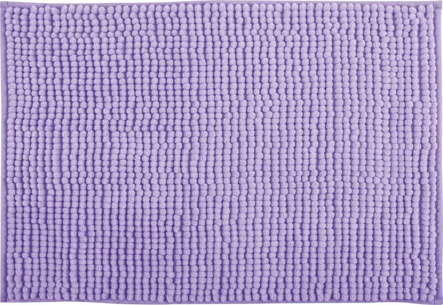 MSV Badkamerkleed badmat tapijtje voor op de vloer lila paars 50 x 80 cm Microvezel anti slip