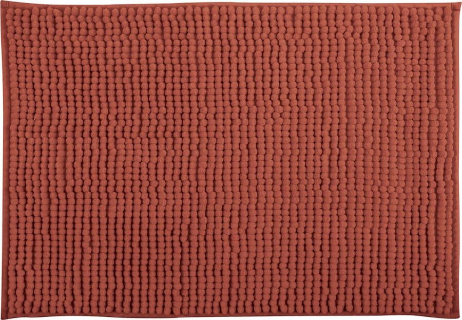 MSV Badkamerkleed badmat tapijtje voor op de vloer terracotta 40 x 60 cm Microvezel anti slip