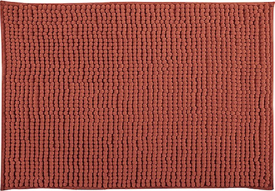 MSV Badkamerkleed badmat tapijtje voor op de vloer terracotta 50 x 80 cm Microvezel anti slip