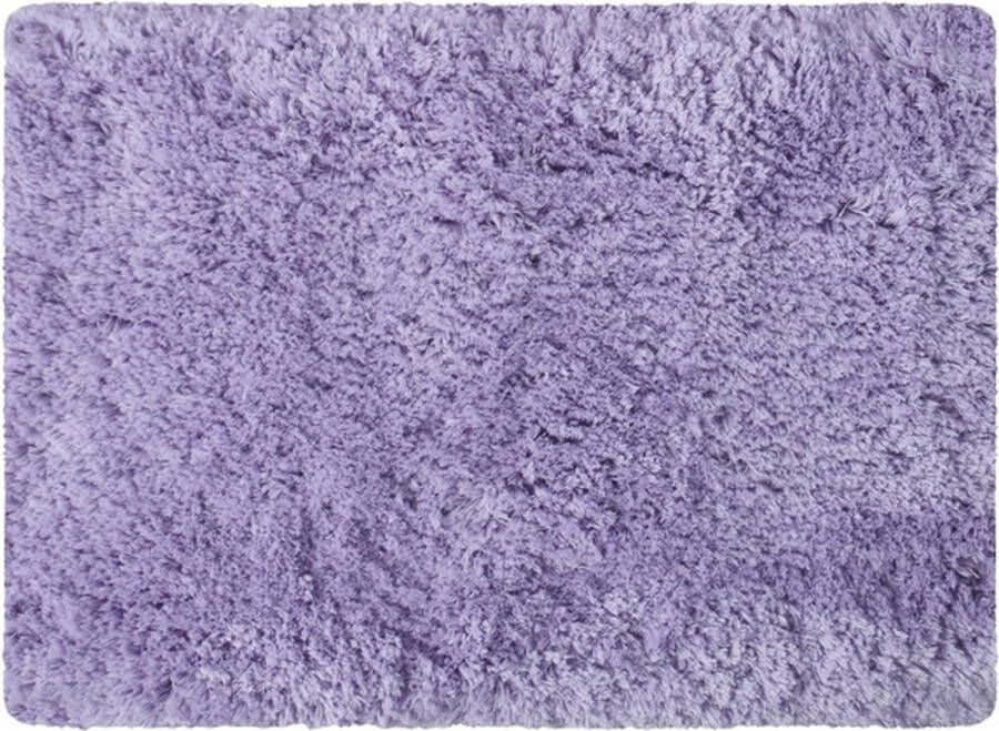 MSV Badkamerkleedje badmat tapijt voor de vloer lila paars 50 x 70 cm Microfibre langharig