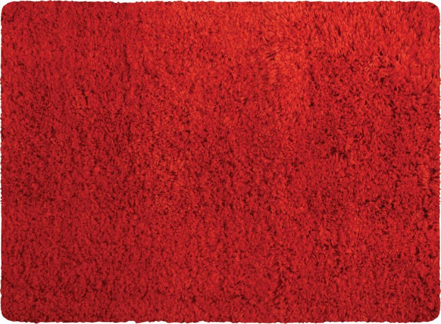 MSV Badkamerkleedje badmat tapijt voor de vloer rood 50 x 70 cm Microfibre langharig