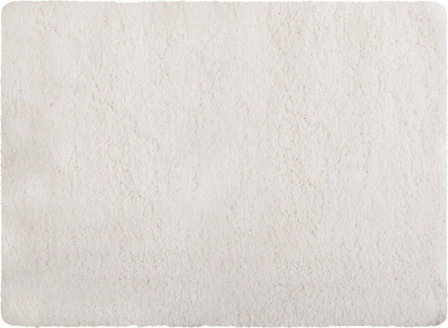 MSV Badkamerkleedje badmat tapijt voor de vloer wit 50 x 70 cm Microfibre langharig