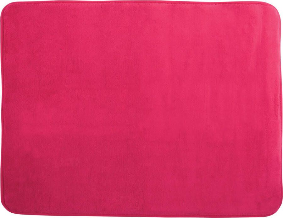 MSV Badkamerkleedje badmat tapijt voor op de vloer fuchsia roze 50 x 70 cm Microfibre