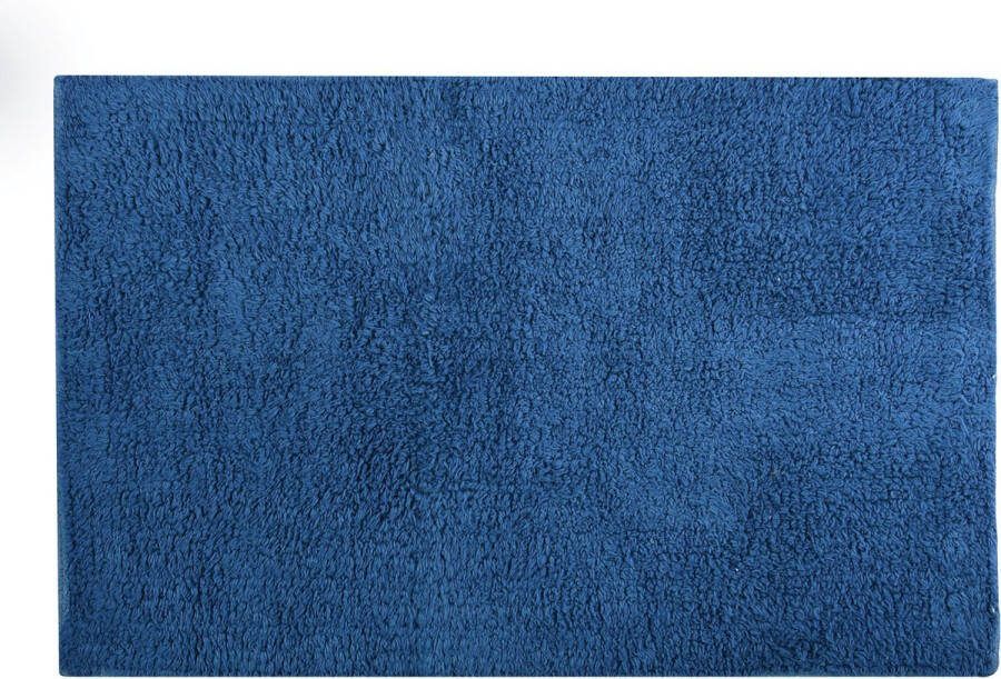 MSV Badkamerkleedje badmat tapijtje voor op de vloer donkerblauw 40 x 60 cm polyester katoen