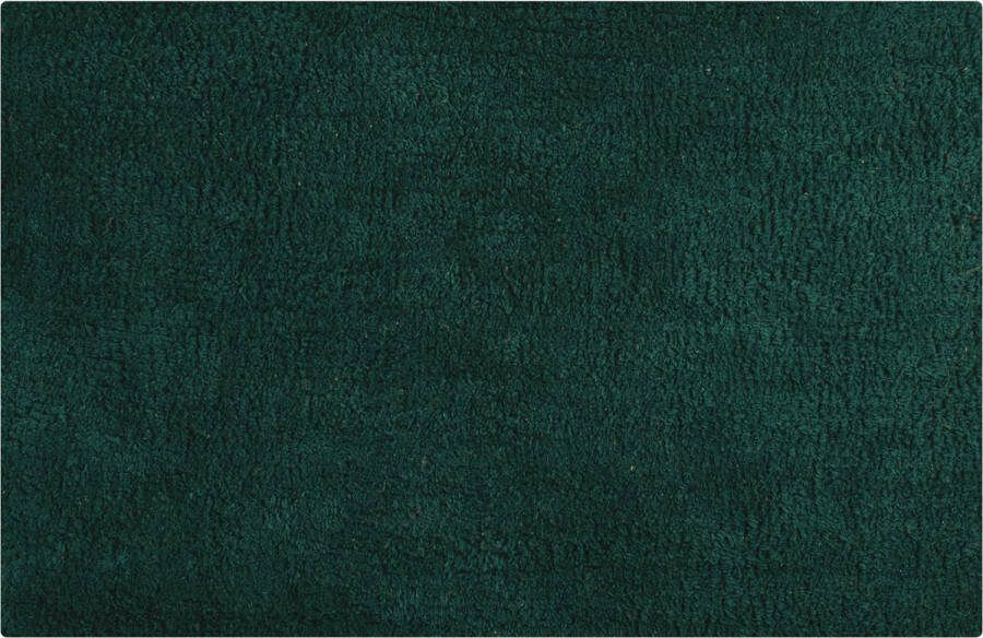 MSV Badkamerkleedje badmat tapijtje voor op de vloer donkergroen 45 x 70 cm polyester katoen