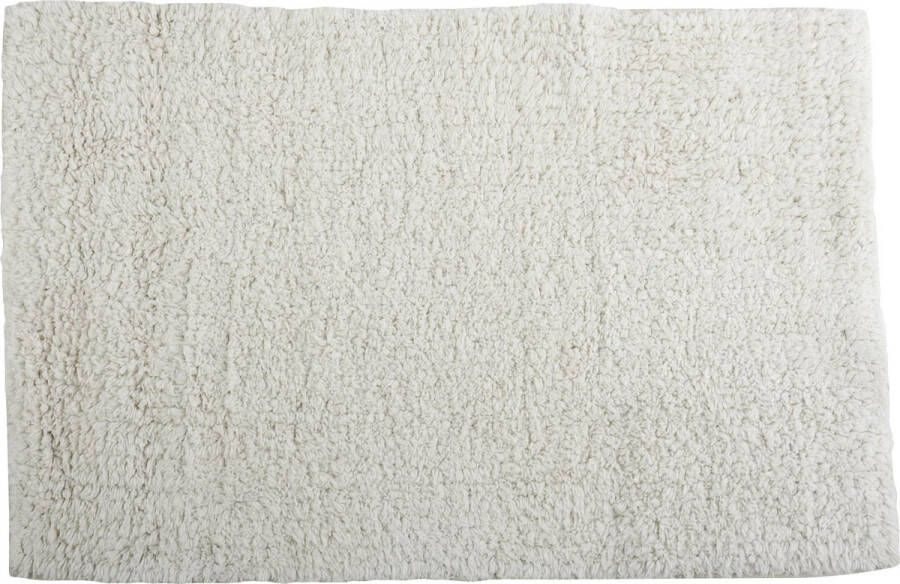 MSV Badkamerkleedje badmat tapijtje voor op de vloer ivoor wit 40 x 60 cm polyester katoen