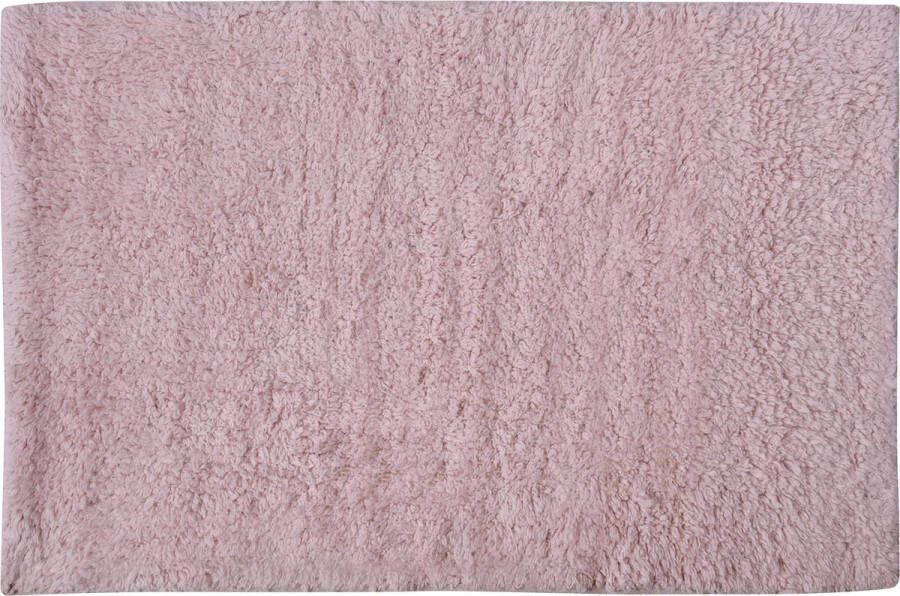 MSV Badkamerkleedje badmat tapijtje voor op de vloer lichtroze 40 x 60 cm polyester katoen