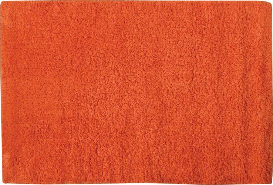 MSV Badkamerkleedje badmat voor op de vloer oranje 45 x 70 cm polyester katoen