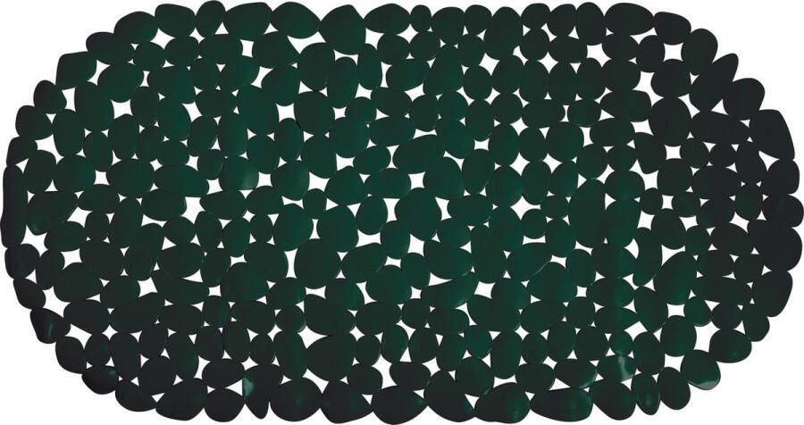 MSV Douche bad anti-slip mat badkamer pvc donkergroen 39 x 99 cm zuignappen steentjes motief