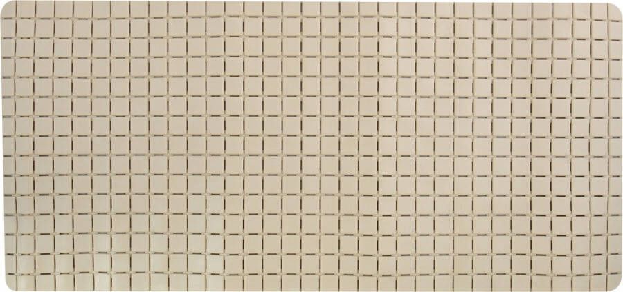 MSV Douche bad anti-slip mat badkamer rubber beige 76 x 36 cm met zuignappen
