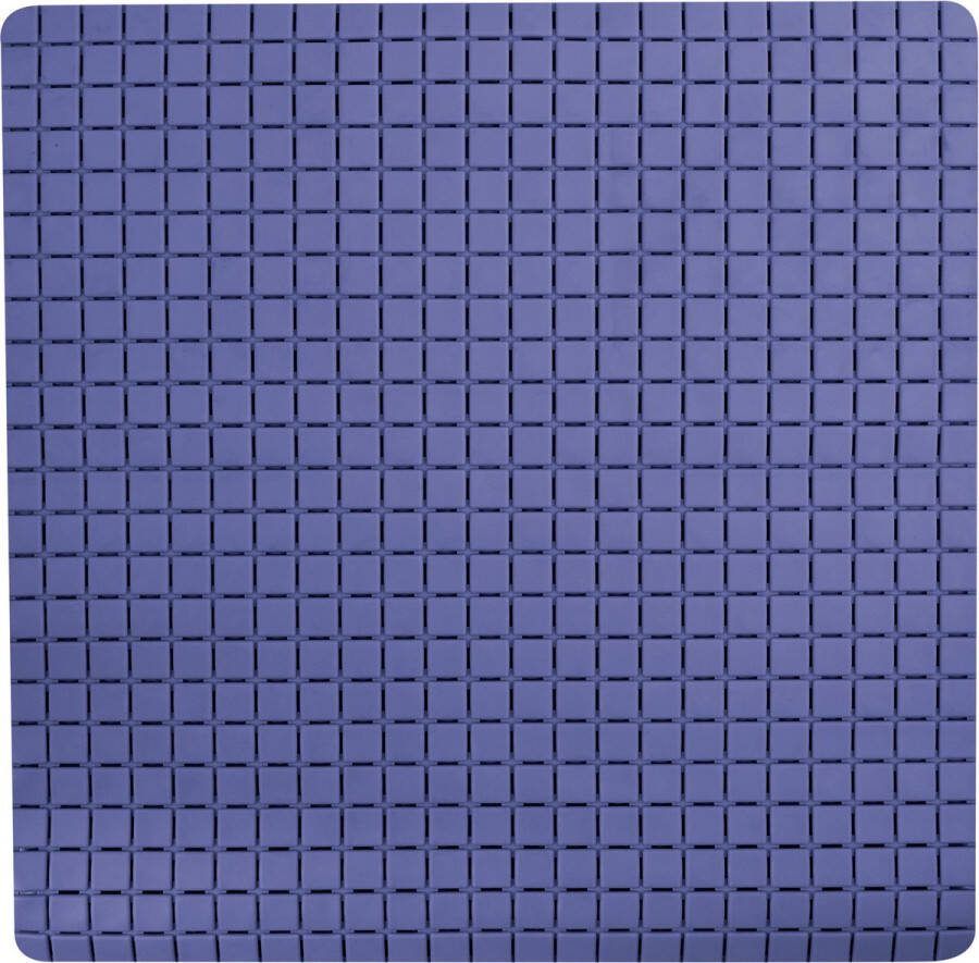 MSV Douche bad anti-slip mat badkamer rubber blauw 54 x 54 cm met zuignappen