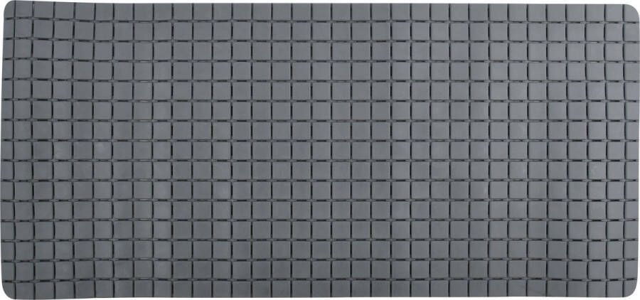 MSV Douche bad anti-slip mat badkamer rubber grijs 76 x 36 cm met zuignappen