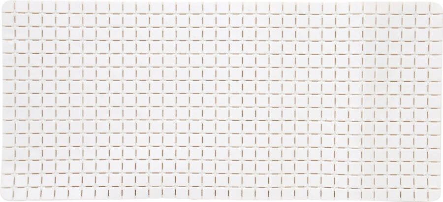MSV Douche bad anti-slip mat badkamer rubber ivoor wit 76 x 36 cm met zuignappen