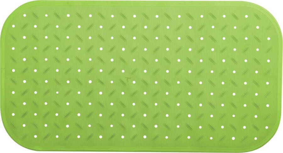 MSV Douche bad anti-slip mat badkamer rubber limegroen 36 x 76 cm met zuignappen