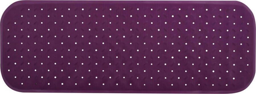 MSV Douche bad anti-slip mat badkamer rubber paars 36 x 97 cm met zuignappen extra lang formaat