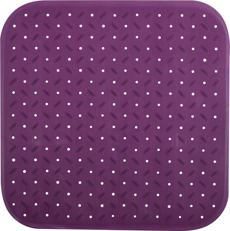 MSV Douche bad anti-slip mat badkamer rubber paars 54 x 54 cm met zuignappen
