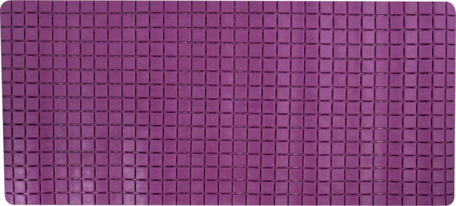 MSV Douche bad anti-slip mat badkamer rubber paars 76 x 36 cm met zuignappen