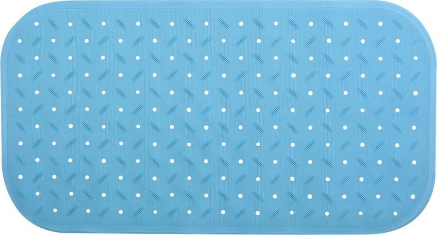 MSV Douche bad anti-slip mat badkamer rubber turquoise 36 x 65 cm met zuignappen