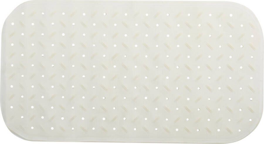 MSV Douche bad anti-slip mat badkamer rubber wit 36 x 65 cm met zuignappen