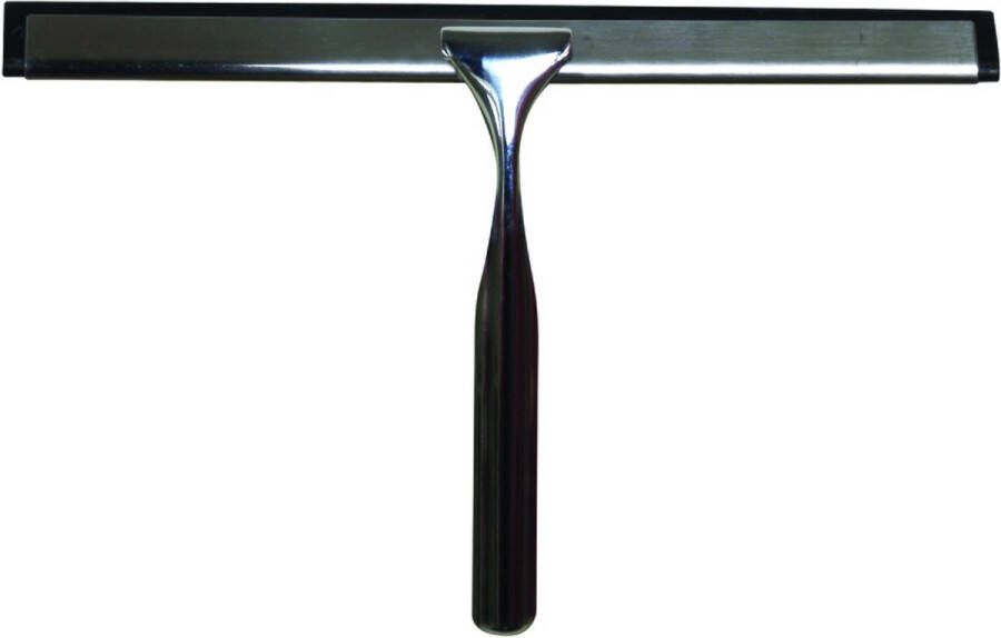 Spirella MSV Douche badkamer raamwisser kunststof zwart met ophang lus aan zuignap 25 cm Raamwissers