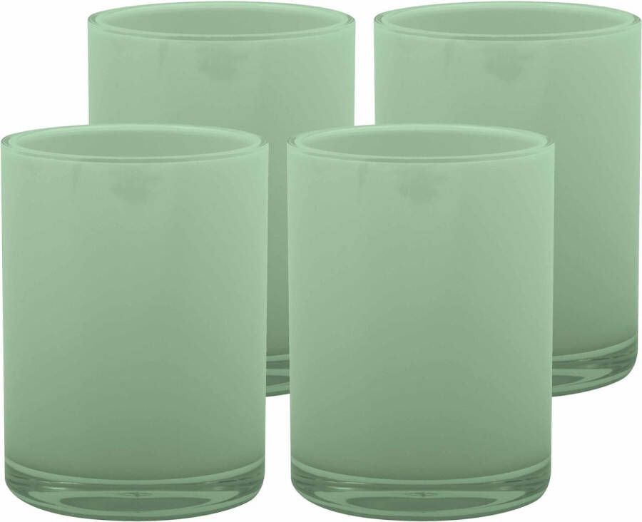 MSV Drinkbeker limonadebeker 4x PS kunststof groen 440 ml camping bekers luxe design