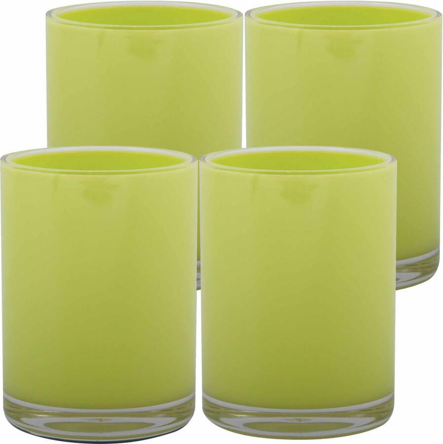 MSV Drinkbeker limonadebeker 4x PS kunststof limegroen 440 ml camping bekers luxe