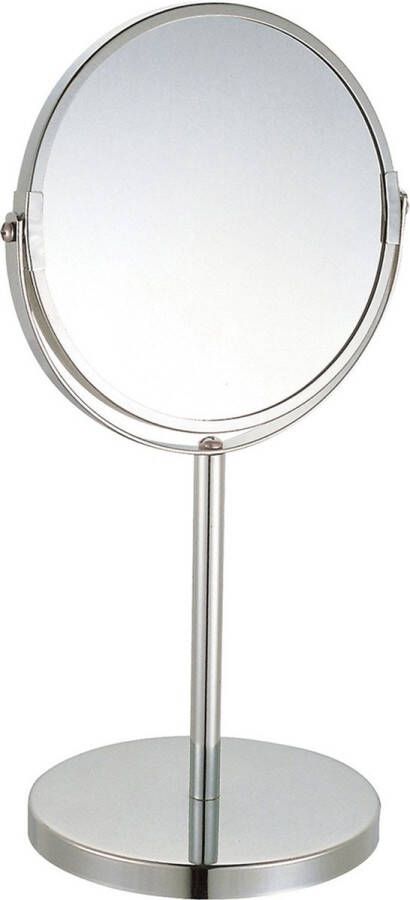 Spirella MSV Make-up spiegel 2-zijdig 3x vergrotend op stevige voet chrome zilver Dia 17 cm Make-up spiegeltjes