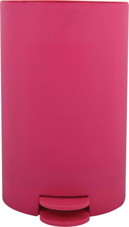 Spirella MSV kleine pedaalemmer kunststof fuchsia roze 3L 15 x 27 cm Badkamer toilet Pedaalemmers