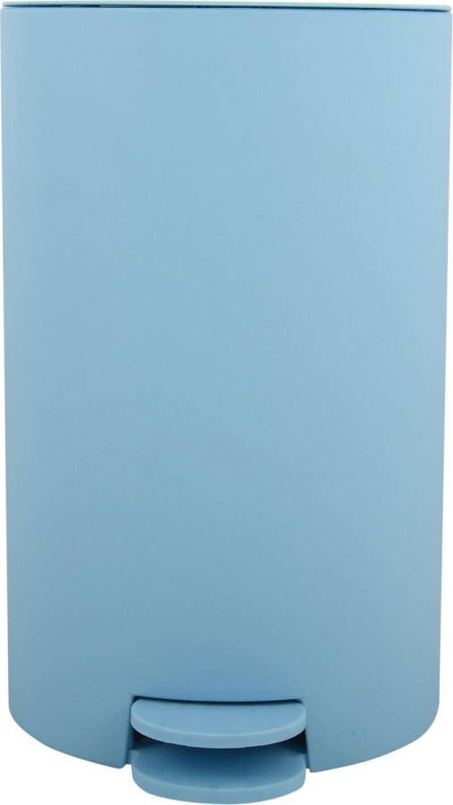 Spirella MSV kleine pedaalemmer kunststof lichtblauw 3L 15 x 27 cm Badkamer toilet Pedaalemmers
